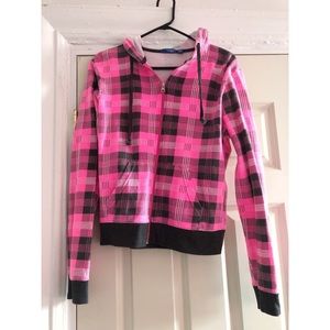Pink Checkered Hoodie